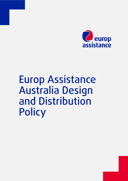 Europ Assistance Australia Design and Distribution Policy document outlining the framework for product design and distribution practices.